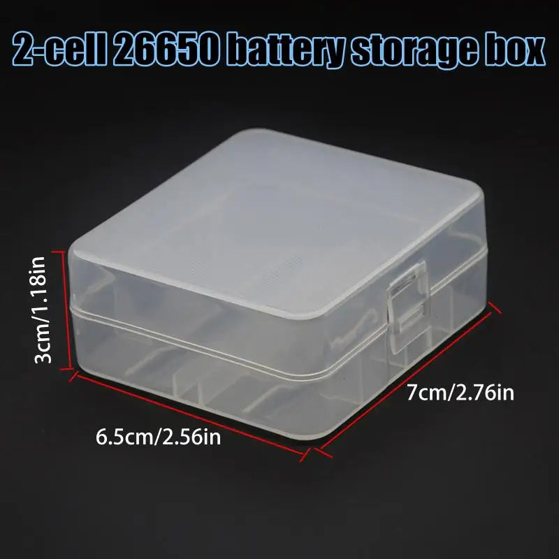 26650 Battery Storage Box 2X Slot Plastic Durable Case Holder Safe Qme