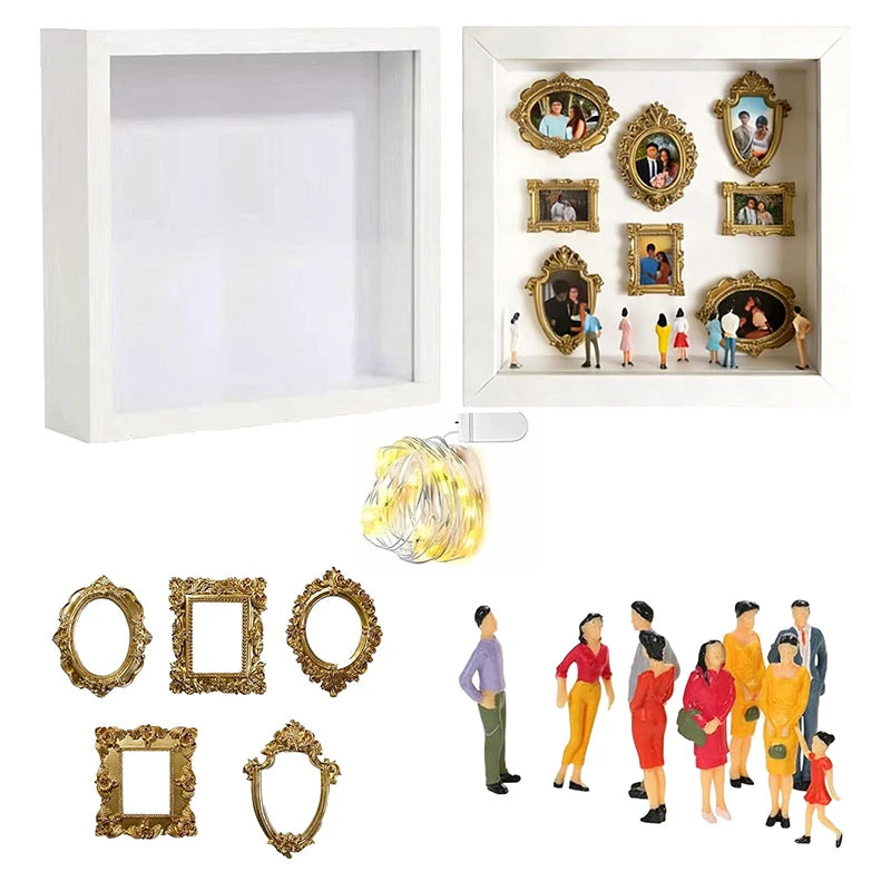 DIY Mini Museum Silhouette Box–Celebrate Your Unique Memories In Style, Personalized DIY Photo Family Memory Display Case Frame Qme C