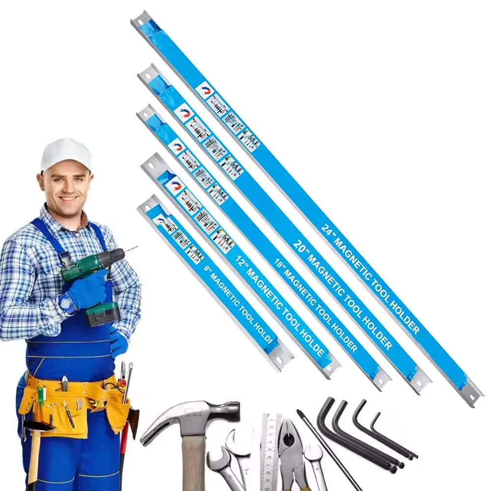 Heavy Duty Magnetic Tool Bar Strong Magnet Strip for Hardware & Knife Storage Wall Mount Rack for Garage Workshop Qme