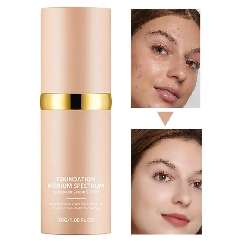 Changing Foundation Lightweight Skin Concealer Liquid Soft Matte Long Qme