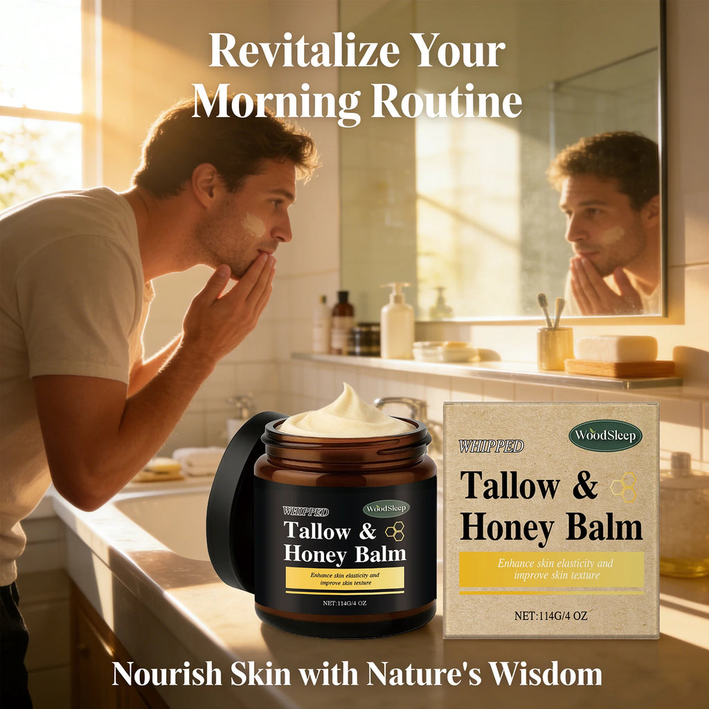 Beef Tallow Honey Balm for Men Lasting Moisturizing Dryness Soothing Skin Firming Smoothing Roughness Anti Aging Face Cream Qme