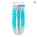 Comfortable Household 3-Sided Toothbrush Soft Bristles Easy Use Deep Qme White and Pink