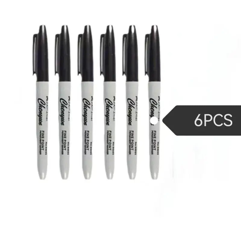 Black Permanent Marker Pens Fine Tip Waterproof Quick Drying Qme A3