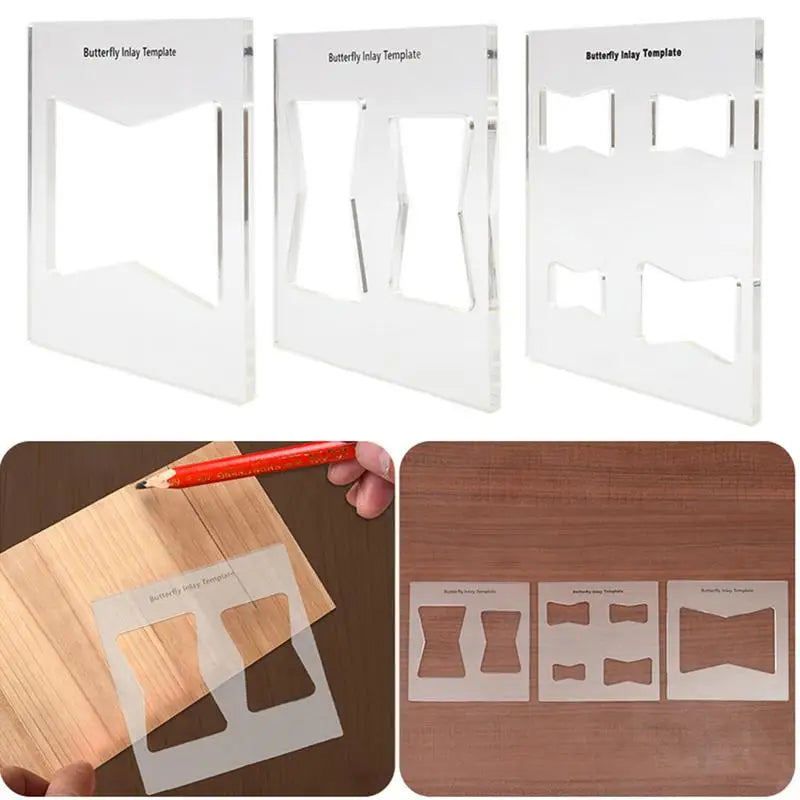 Bowtie Router Template Jig 3X Acrylic Inlay Parts Tool Transparent Qme