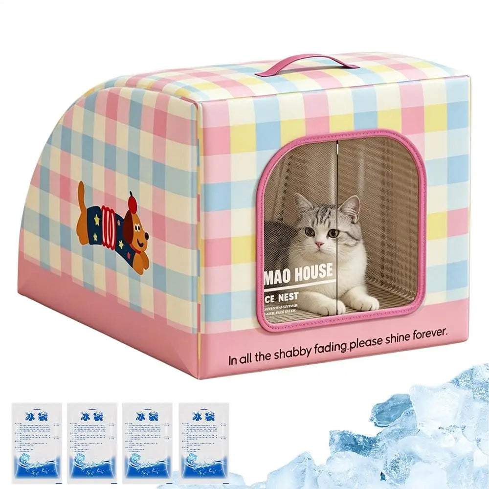 Insulated Cat House Insulated Portable Bed With Handle Indoor Cat House For Stray Pets Bedroom Living Room Balconies Courtyards Qme puppy M China Mainland