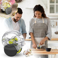 Kitchen Convenient Multi-function Small Tools Roller Garlic Chopper Manual Quick Ginger Masher Kitchen Practical Gadgets Qme Black