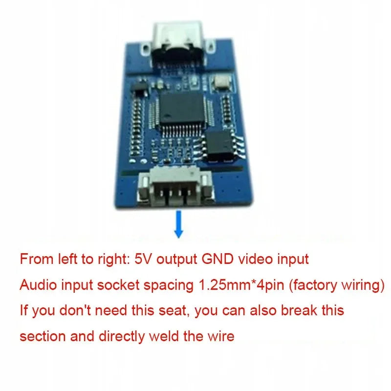 1PCS CVBS to USB Camera Module, AV to TYPE-C Board, UVC Driver-Free for Android Linux Qme