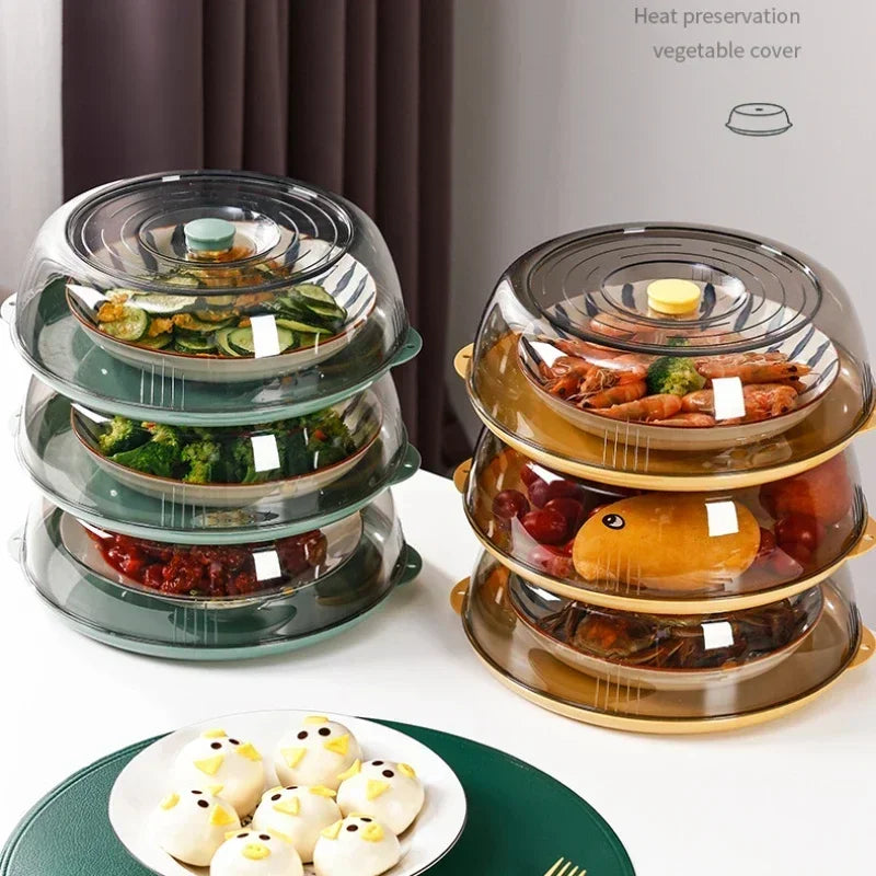Kitchen Food Cover Insulated Vegetable Cover Multi-layer Transparent Dust-Proof Insect Food Insulation Cover Household Gadgets Qme