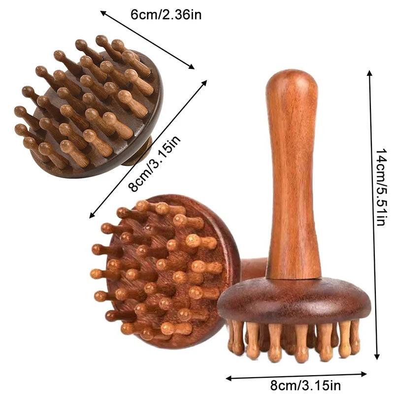 Sandalwood Gua Sha Massage Tool Multi-use Wooden Comb Meridian Qme one size