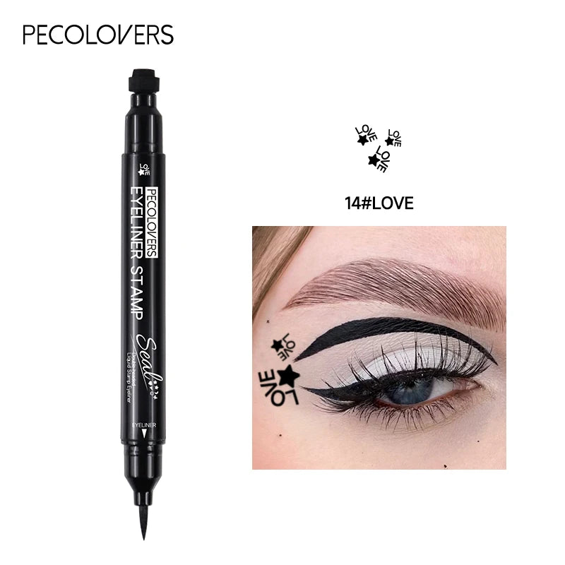 Double-head Liquid Eyeliner Pen Stamps Natural Finish Waterproof Qme 14