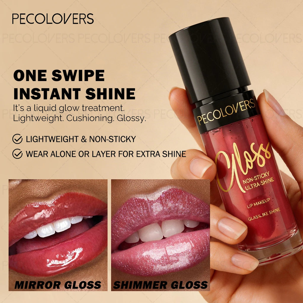 Shiny Plump Lip Gloss Tinted Pink Berry Nude Non-smudge Hydrating Qme