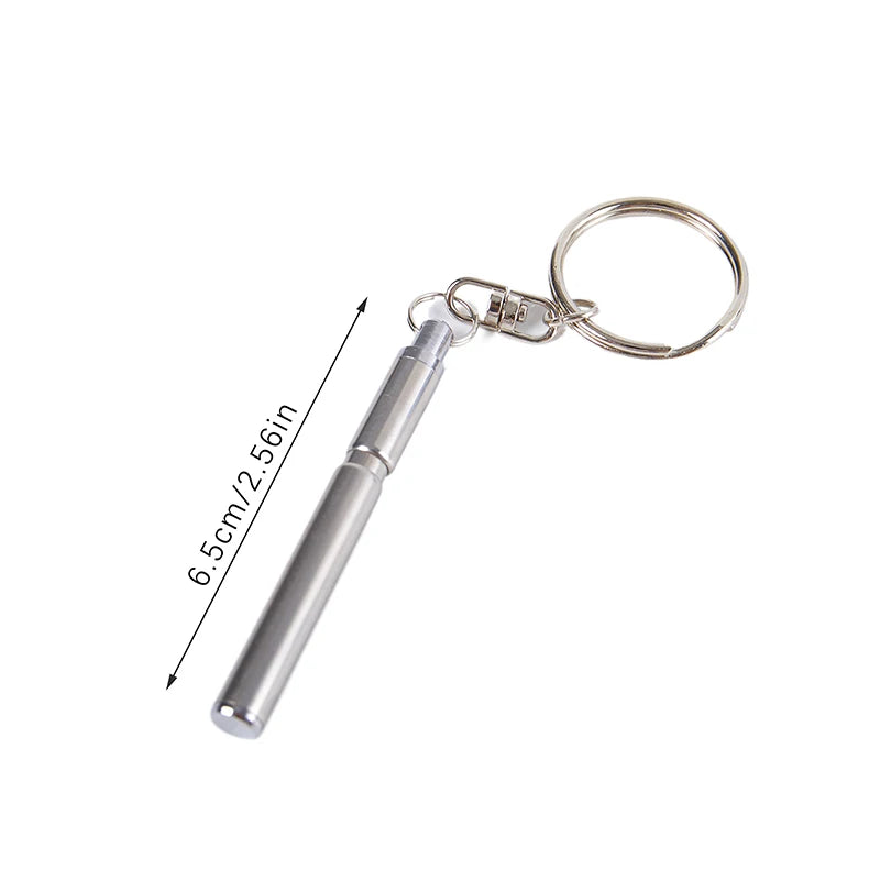 Portable Telescoping Tool Pen Metal Key Ring Creative Stainless Steel Qme