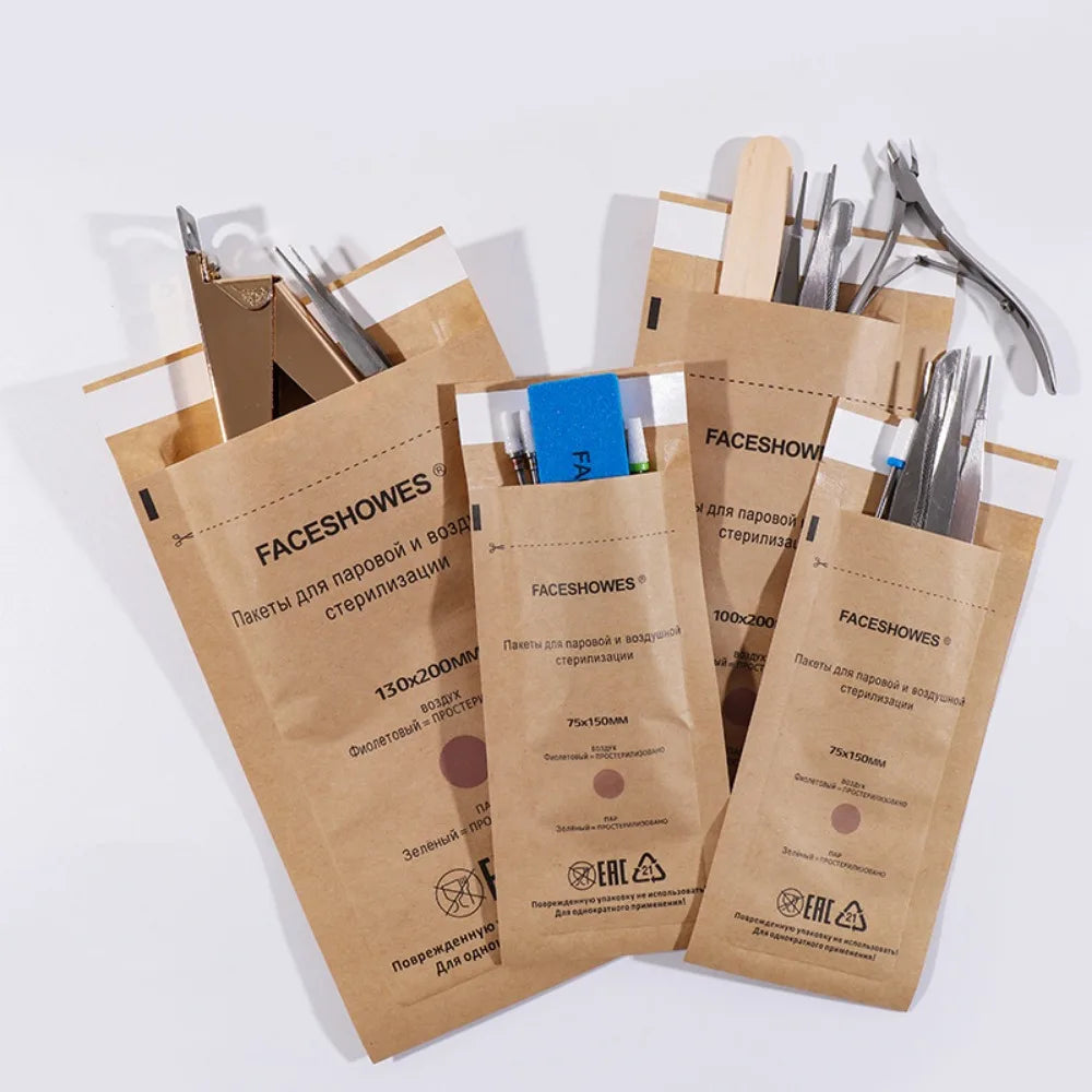 Nail Sterilizer Manicure Kraft Bags Art Clean Bag Sterilization Qme
