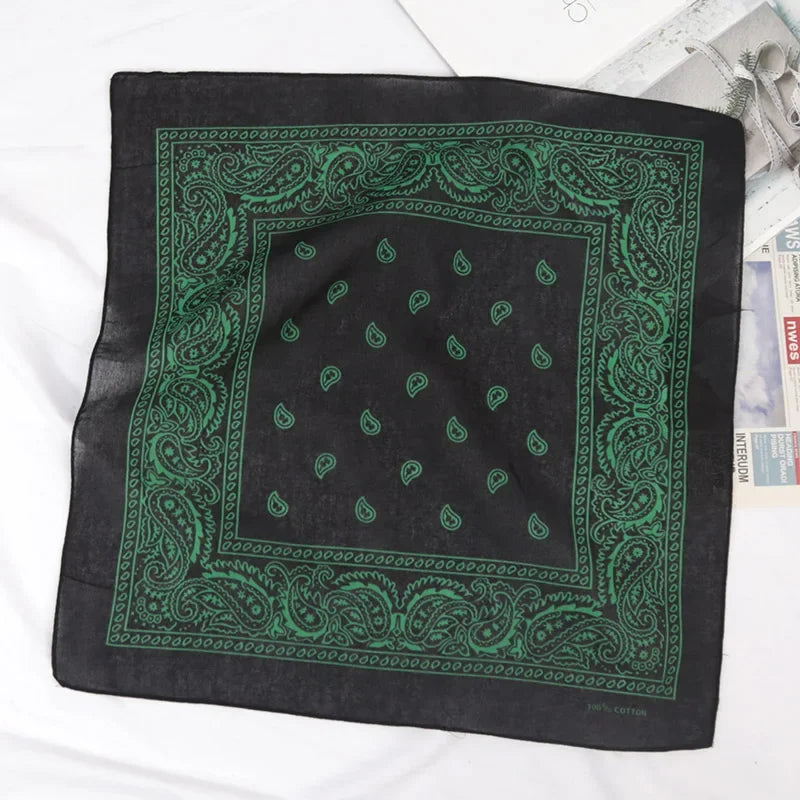 Unisex Hijab Men Women Black Cotton Bandana Hairband Cowboy Biker Qme A-6