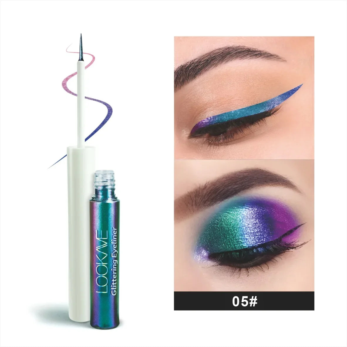 Shiny Chameleon Liquid Eyeliner Waterproof Glitter Long-lasting High Pigment Smudge-proof Pearlescent Eye Liner Makeup Cosmetic Qme B5