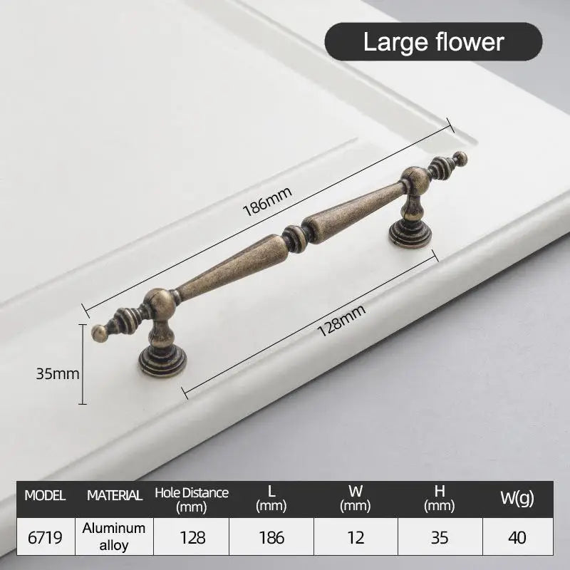 Single-hole Drawer Knob Aluminum Alloy Cupboard Handle Vintage Qme C3 128MM