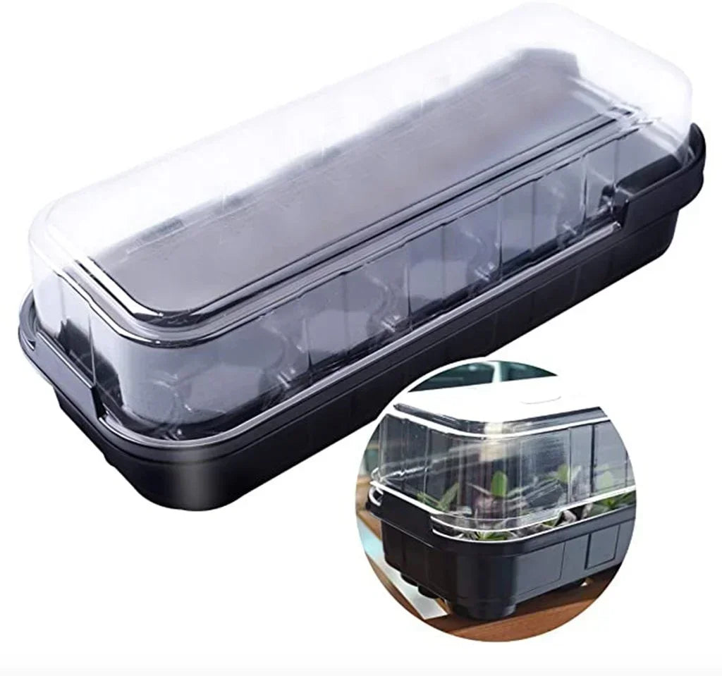 12 Holes Plastic Nursery Pots Planting Seed Tray Cells Grow Box Qme Default Title