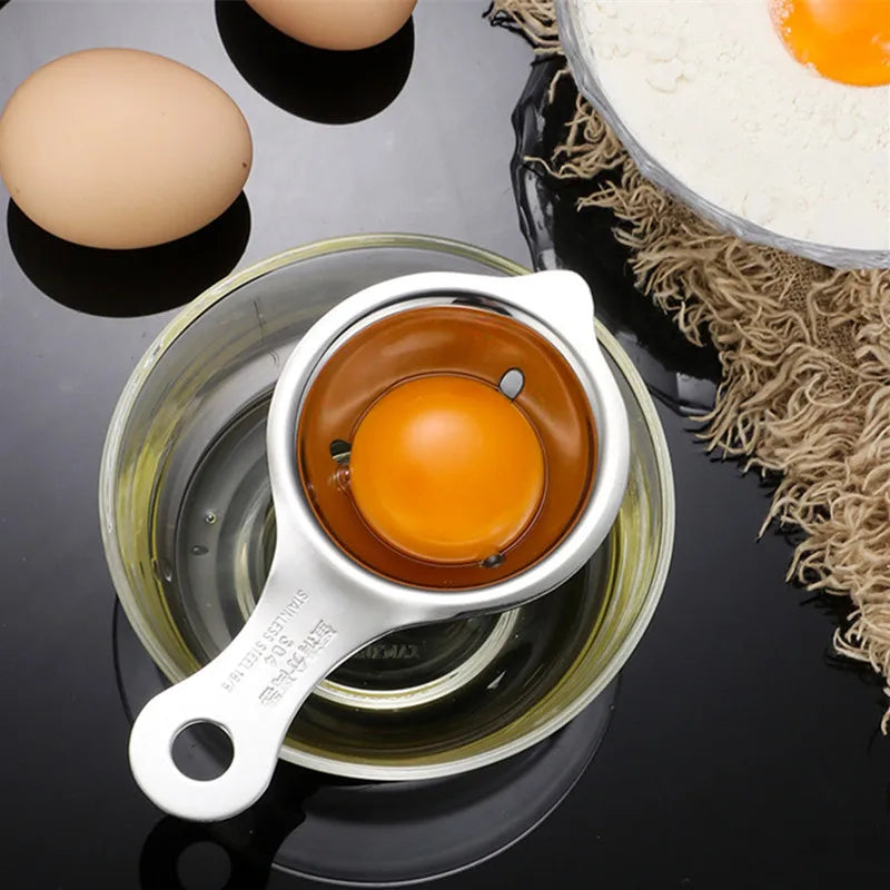 Stainless Steel Egg White Yolk Separator Tool Baking Accessories Kitchen Tool Egg Divider Baking Cooking Hand Egg Gadget Qme
