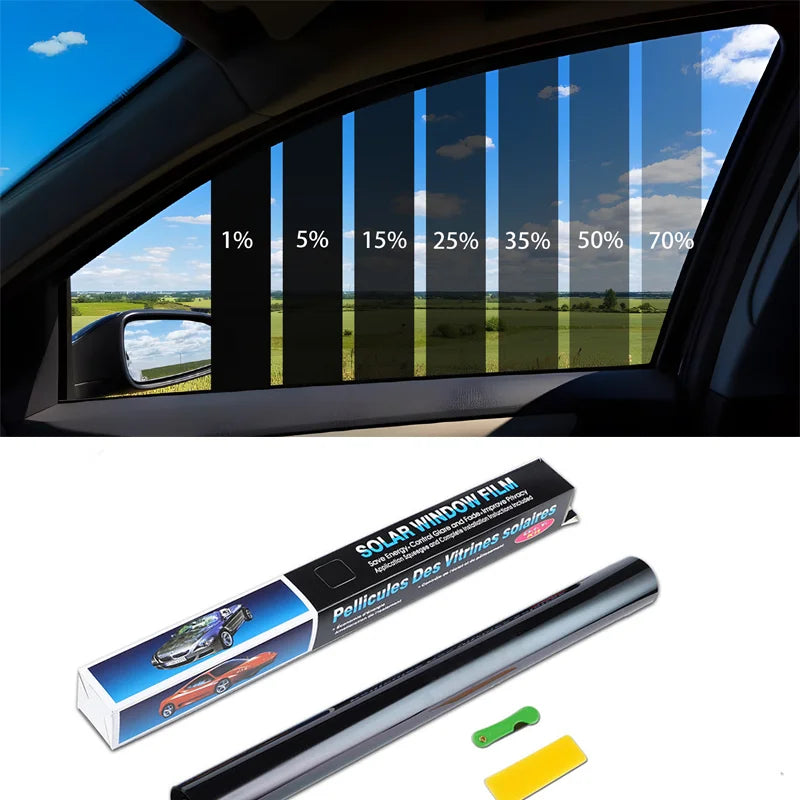 50cmx3/6m Car Window Privacy Tint Film Auto Vinyl Anti Look Dark Glass Foils Sticker Summer Solar UV Films Protector Accessories Qme
