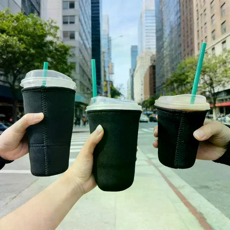 3 Pcs Reusable Iced Coffee Sleeve - Insulator For Cold Beverages, Diving Material Cup Holder For Coffee Cup Qme