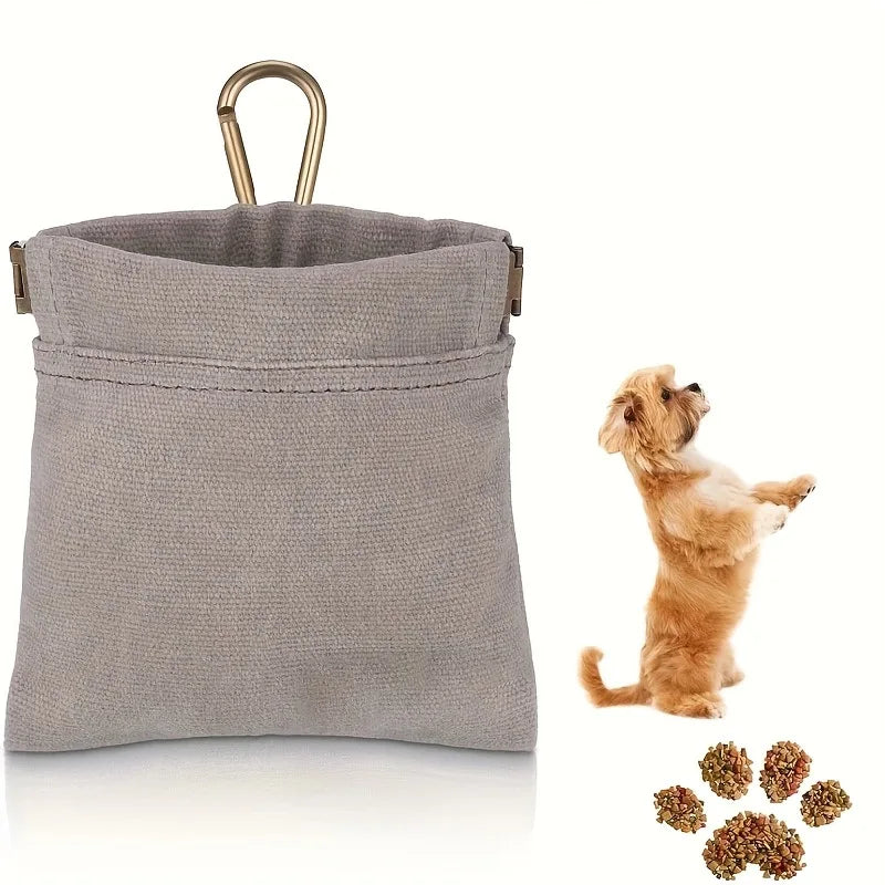Pet waterproof canvas outdoor walking snack bag, used for pet dog outdoor training snack bag waist hanging bag Qme