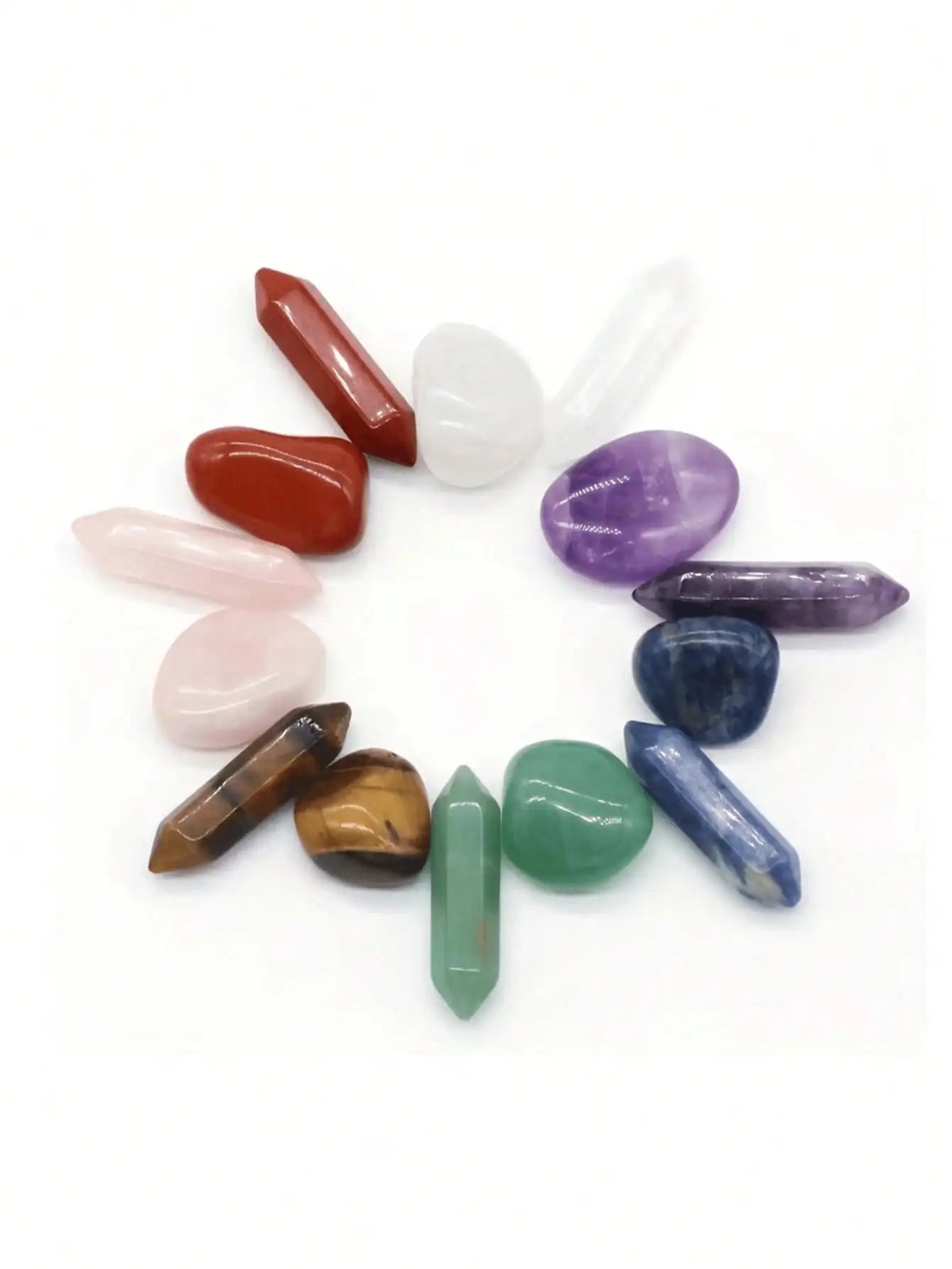 Natural Crystal Hexagonal Column Double Pointed 7-Piece Irregular Box Qme
