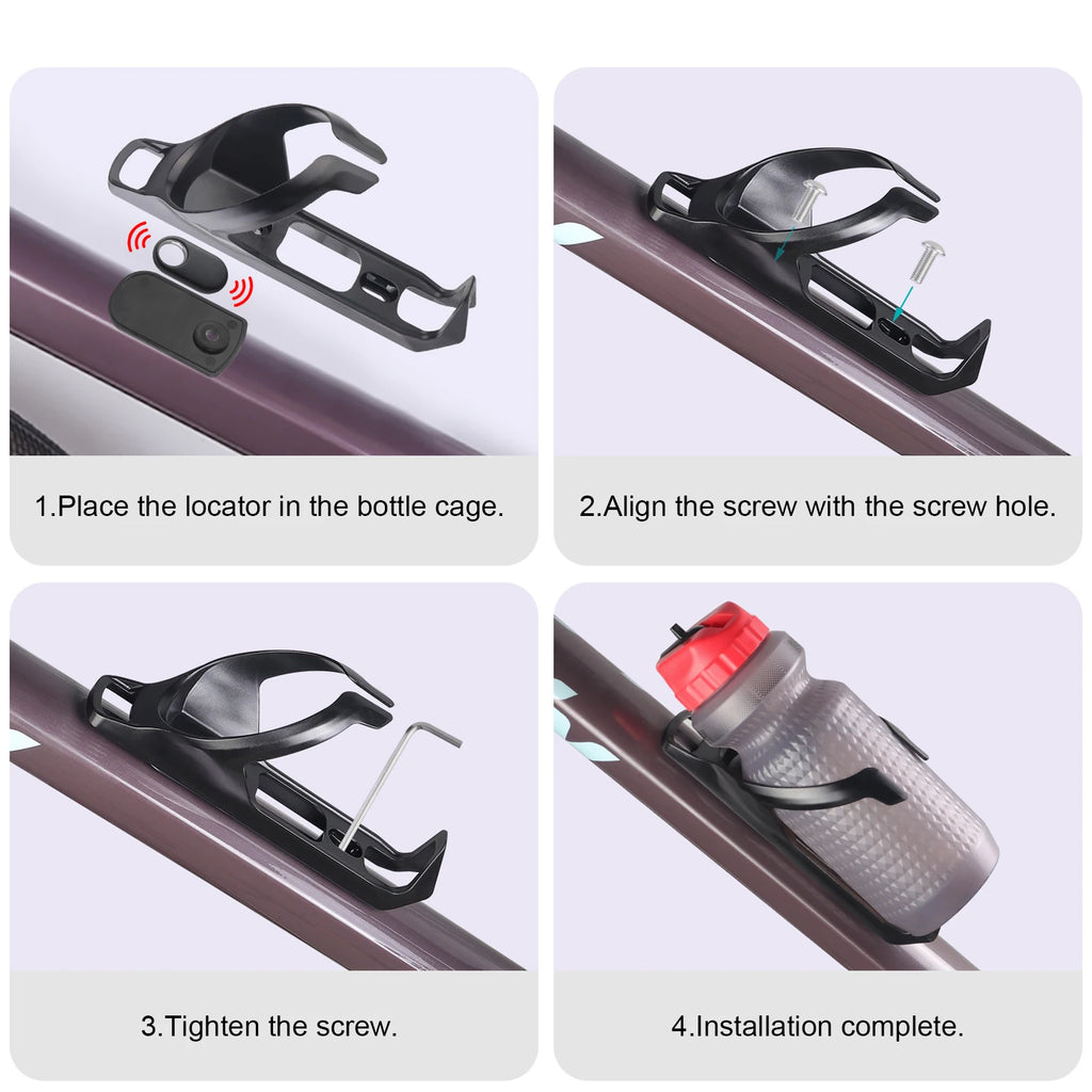 For /Huawei/Samsung Tag Positioning Water Bottle Holder 2In1 Aerodynamic Biking Bottle Holders Bicycle Water Bottle Cage Qme