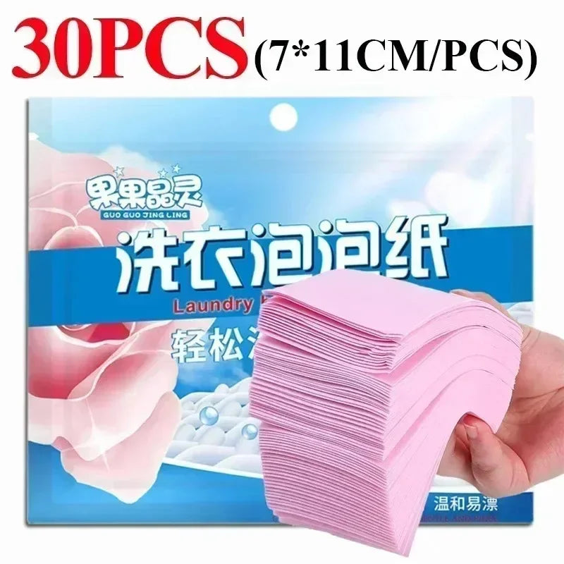 30/60/120pcs Soluble Laundry Tablets Powerful Stain Remover Laundry Soap Powder Washing Machine Cleaning Tablets Detergent Qme Pink 30PCS