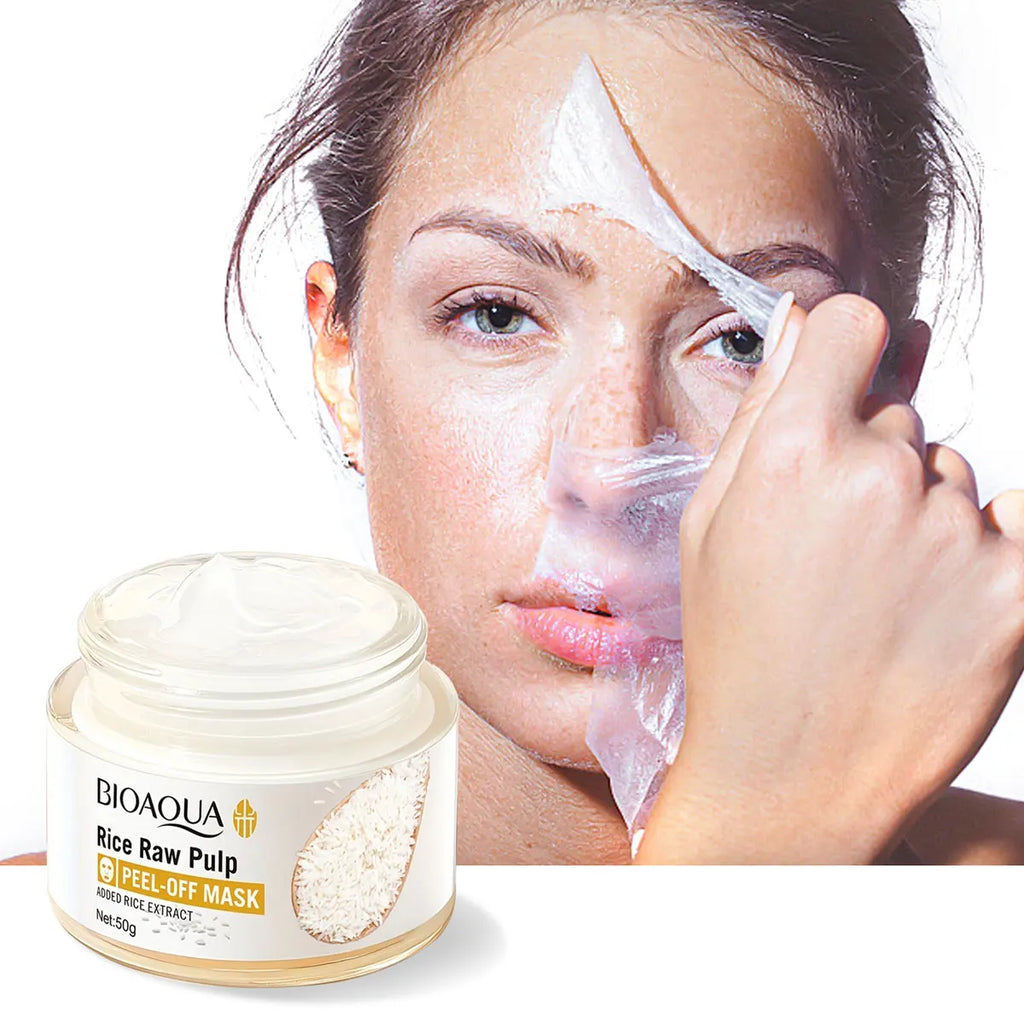 Rice Pulp Peel-off Mask Absorbs Removes Blackheads Whiteheads Qme Rice peel-off mask 50g