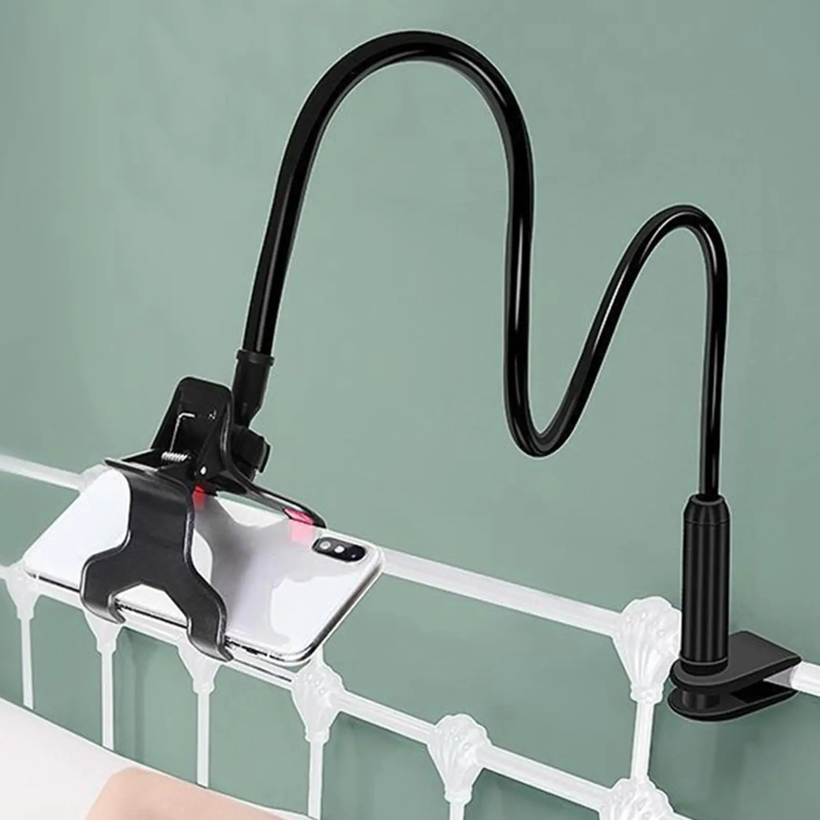 Phone Holder for Bed Lazy Phone Mount Bracket Gooseneck Phone Holder for Bed Flexible Long Arm Adjustable Clamp Clip Cell Phone Qme