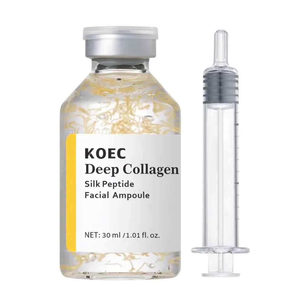 Korean Silk Collagen Essence Serum Deep Peptide Intensive Revitalizing Face Cream Anti-Wrinkle Firming Lifting Skin Care 40ml Qme