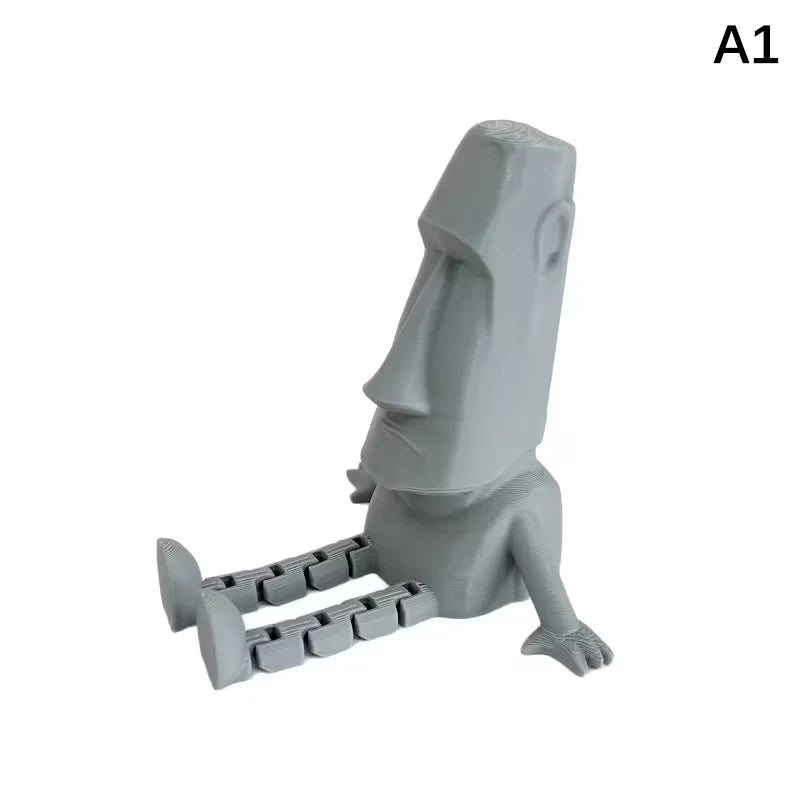 Island Moai Ornament Movable Joints Collectible Figurine Home Desk Qme A1