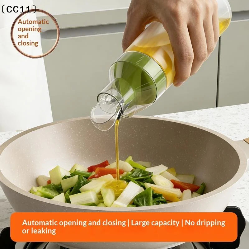 Automatic Opening Closing Squeeze Oil Bottle Household Condiment Dust Qme