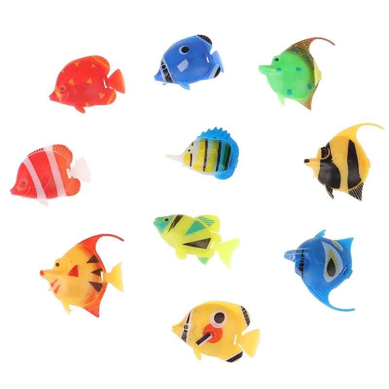 .10Pcs Aquarium Fish Tank Artificial Fake Floating Fish Pet Decor Ornaments. Qme