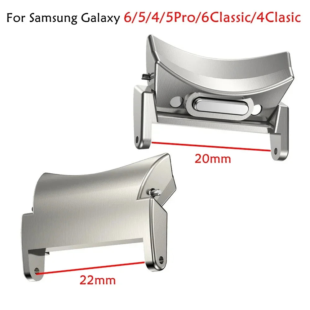 Quick Fit Connector for Samsung Galaxy Watch 6 5 4 10 44mm for Galaxy Watch6 Classic 43 47 42 46mm 2pcs Stainless Steel Adapter Qme