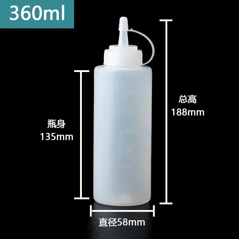Squeeze Sauce Bottle Condiment Bottles Dispenser Ketchup BBQ Sauces Qme 360ml