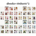 4 Books Retro Pixel Art Sticker Book, Versatile Story-Telling Decals for K-pop Photocards & Crafts Qme 4Books