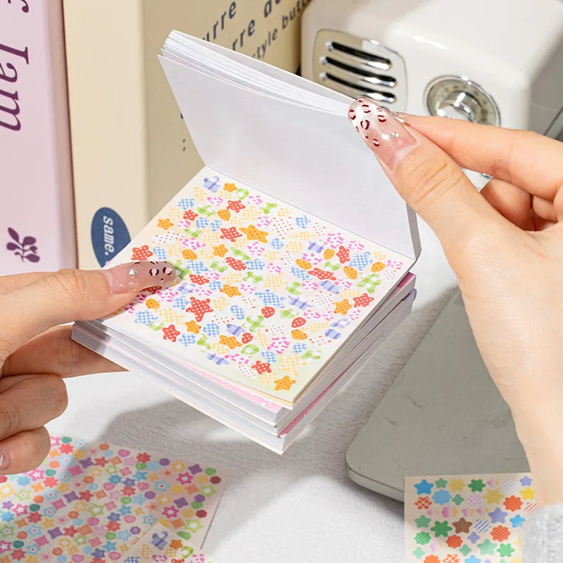 24Pcs/book Cute Die-cut Flash Decorative Stickers Book DIY Scrapbook Phone Case Decoration Collage Material Aesthetic Stationery Qme