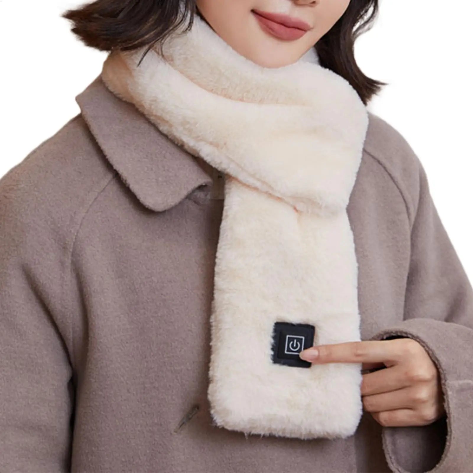 Electric Heated Scarf USB Charging Soft Heating Neck Wrap Winter Electric Scarf with 3 Temperature Settings for Women Qme