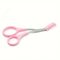 Eyebrow Trimmer Scissor With Comb Lady Woman Men Hair Removal Grooming Shaping Stainless Steel Eyebrow Remover Makeup Tool Qme Pink