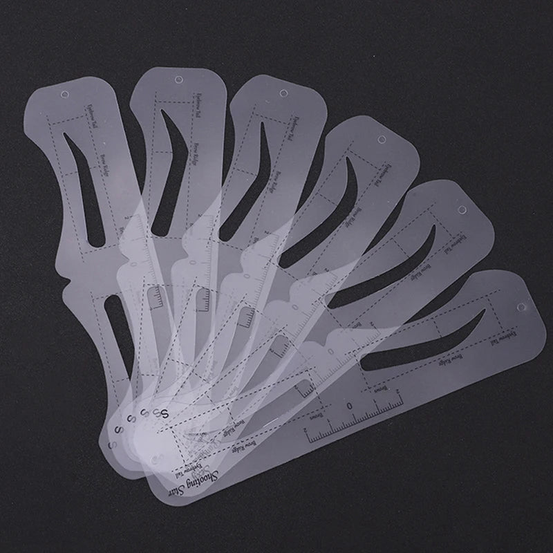 6 Fixable Eyebrow Stencil Grooming Shaper Template Reusable Stickers Qme