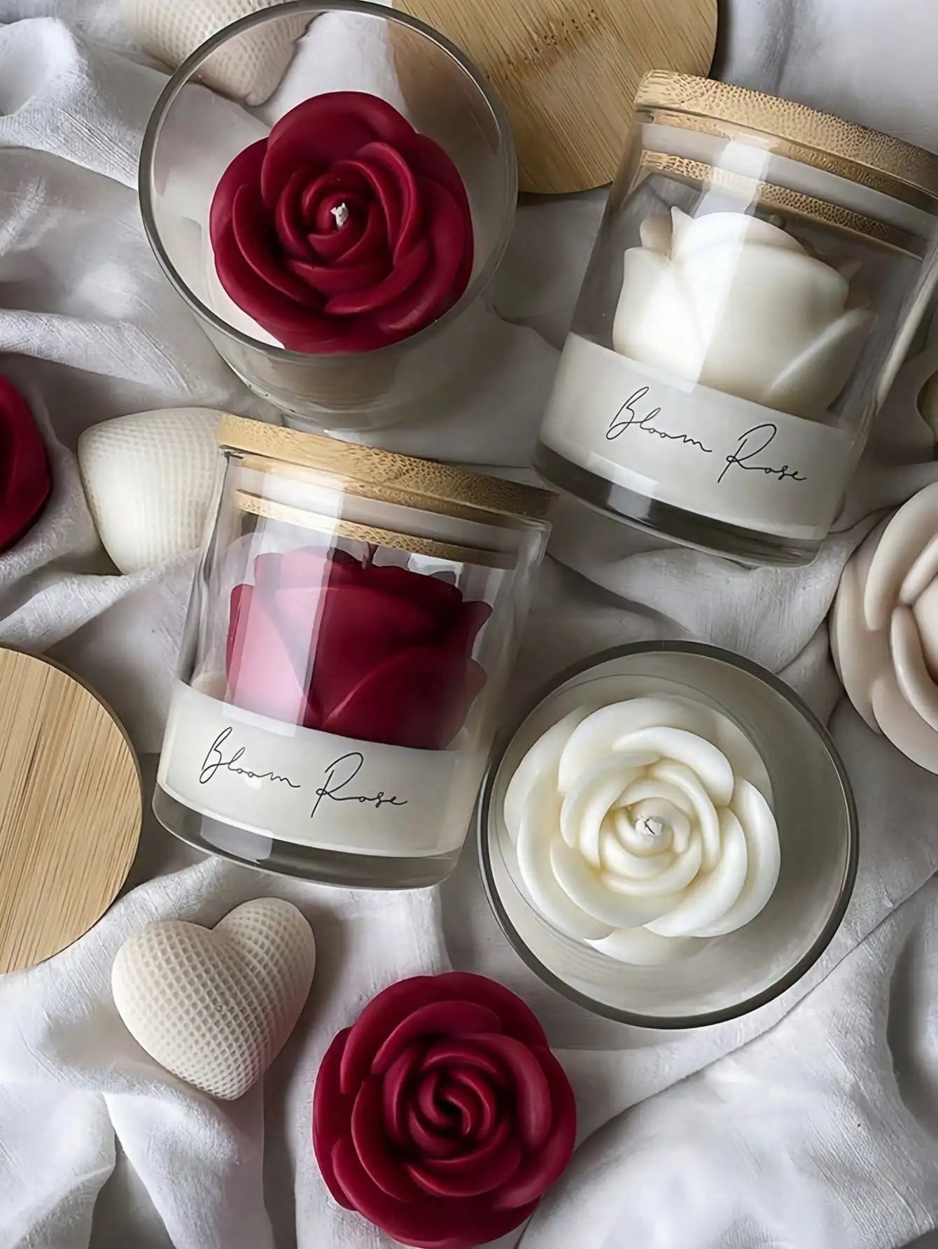Valentine's Day Best-selling Straight Cup Rose Fragrance Candle Qme