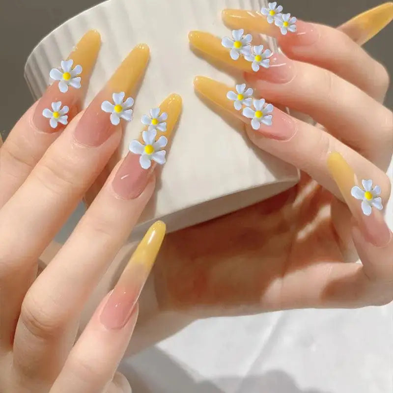 3D Resin Flower Nail Decoration Summer Cute Fresh Easy Apply Qme