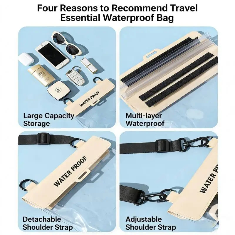 Universal Waterproof Phone Pouch Transparent Window Full Touch Qme