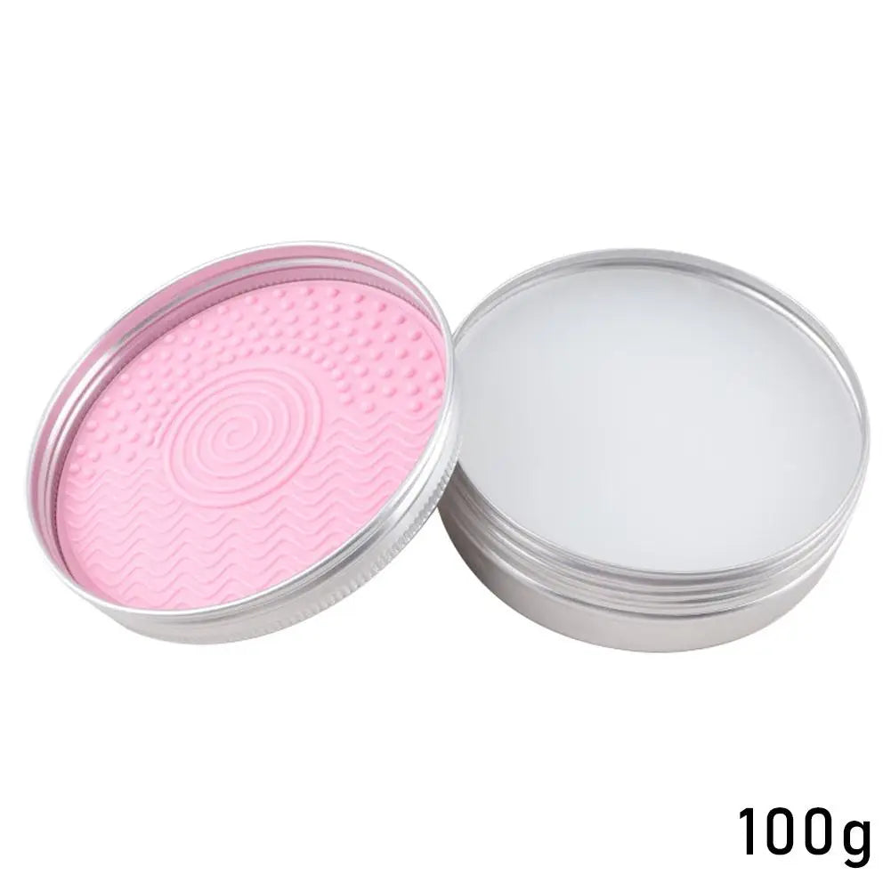 Makeup Brush Cleaning Soap Portable Case Cleaner Pad Washing Qme Silvery 50g 1