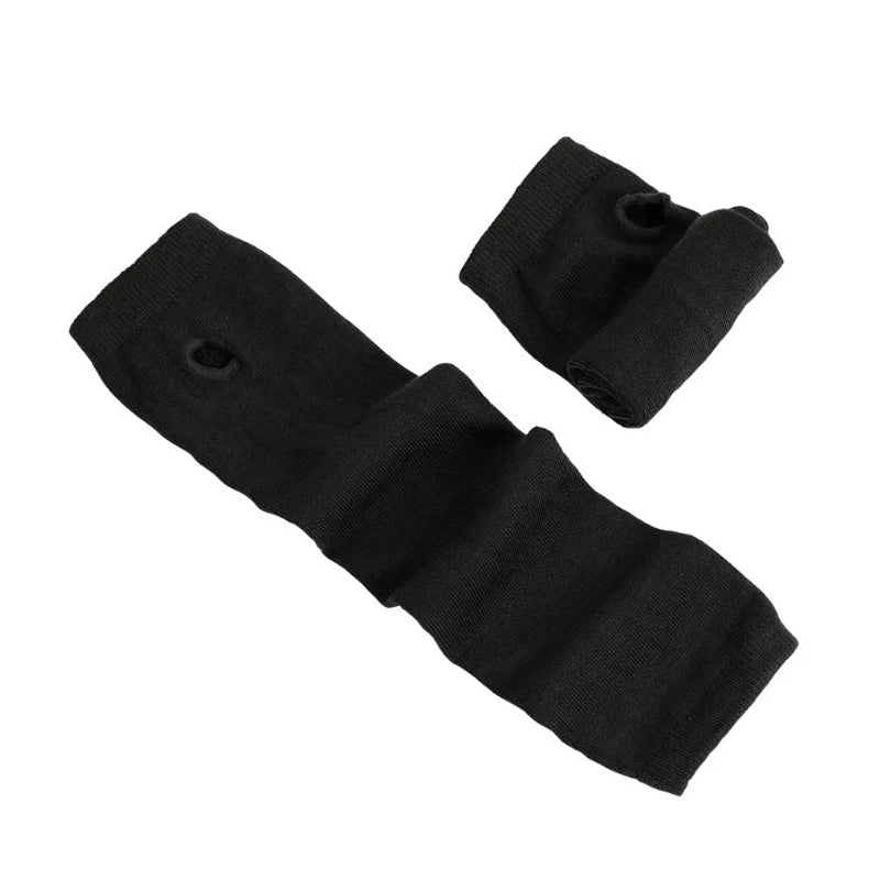 Women Fashion Lady Striped Elbow Gloves Warmer Knitted Long Qme SB907 Length -32cm