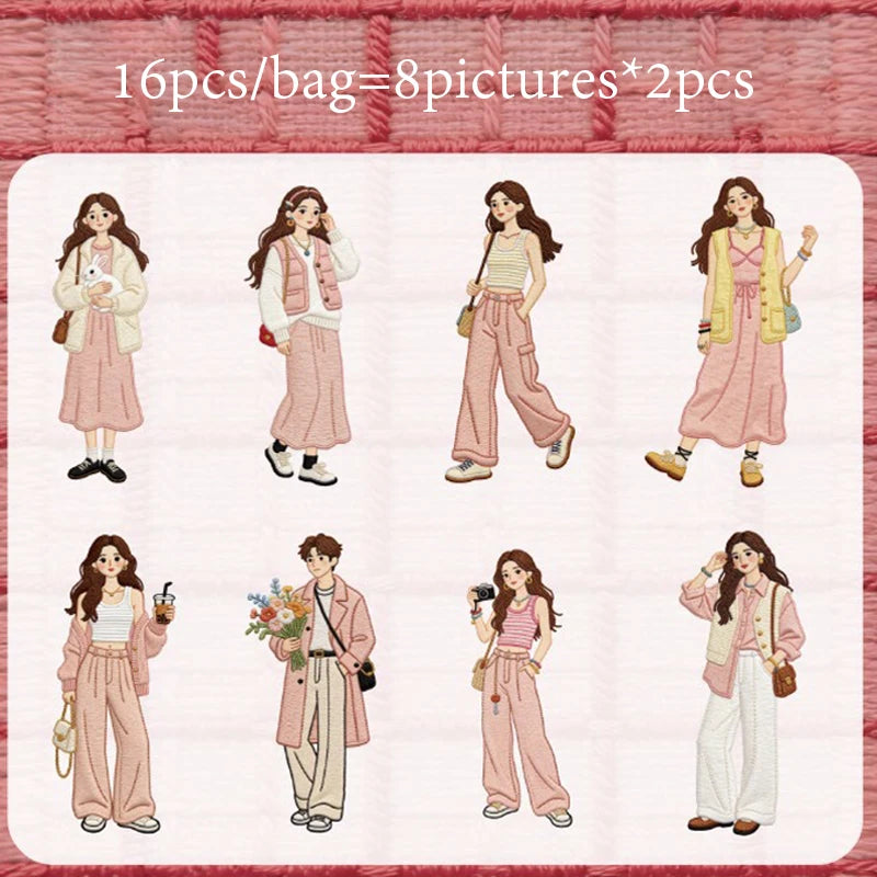 Vintage Fashion Girl Sticker Pack, BFF Theme Journal & Guka Decor Material, Must-Have for Stationery Lovers Qme F