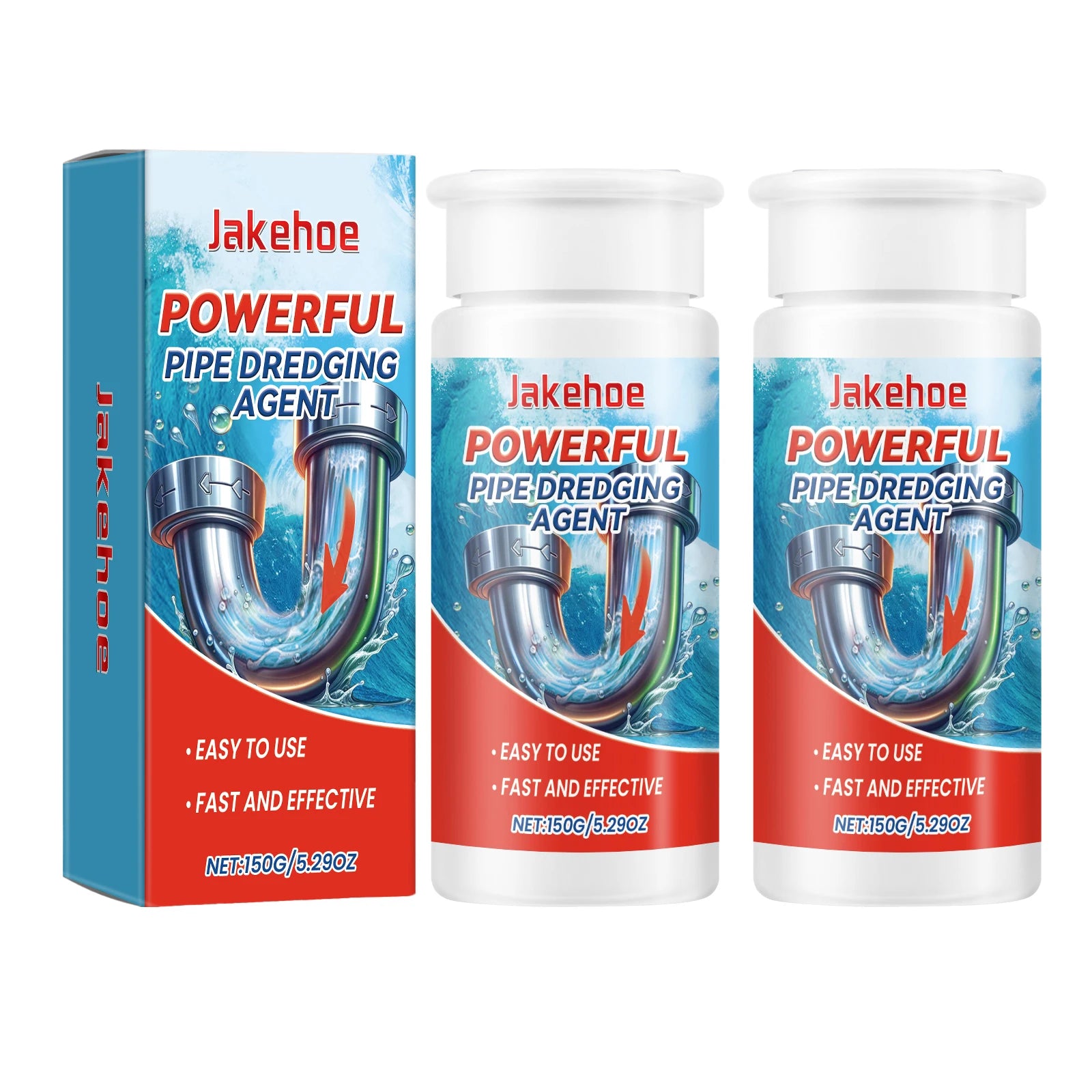 Powerful Pipe Dredging Agent Quickly Dissolve Blockages Clear Drainage Pipe Remove Scale Eliminate Odor Kitchen Dredge Deodorant Qme 2 X 150g Boxed