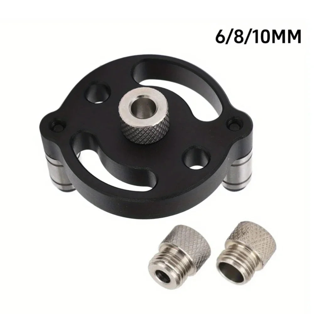 3-10mm Woodworking Self-Centering Dowel Jig Handheld Drill Guide Locator Straight Holes Wood Panel Hole Puncher Locator Tool Qme Black Set B