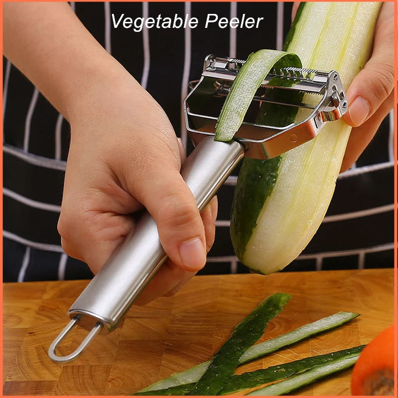 Vegetable Peeler Stainless Steel Melon Planer Double-Head Peeler Household Kitchen Multiple-Function Fruit And Vegetable Peeler Qme